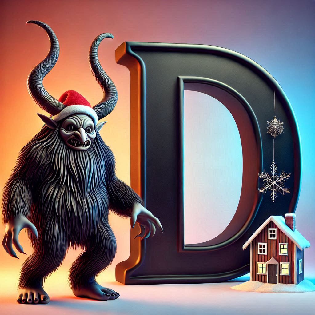 Krampus — litera D (wariant 2)