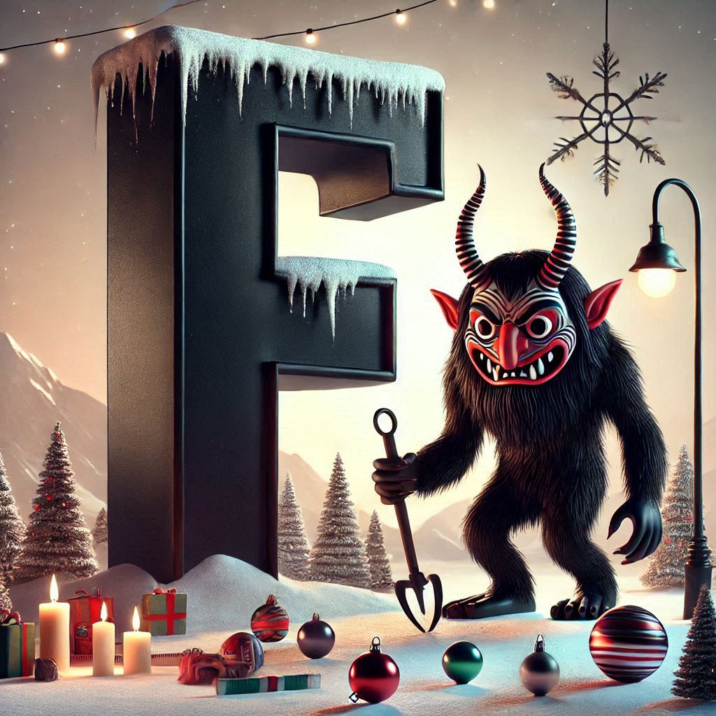 Krampus — litera F (wariant 2)