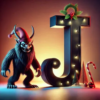 Krampus — litera J (wariant 2)