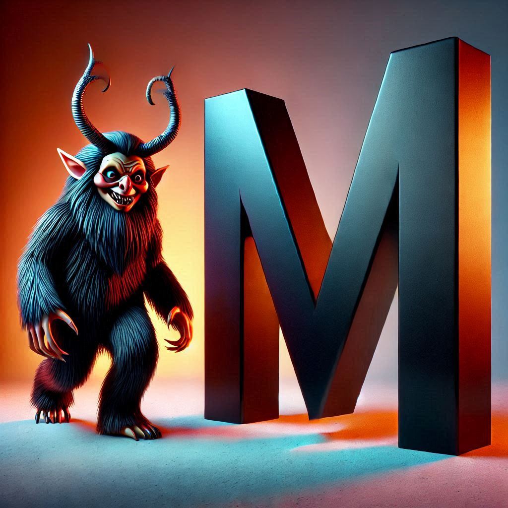 Krampus — litera M (wariant 2)