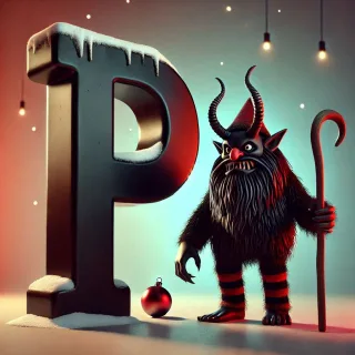 Krampus — litera P (wariant 2)