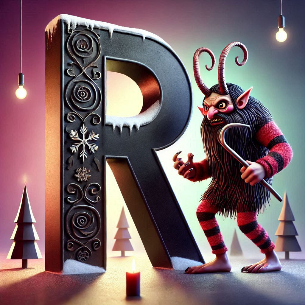 Krampus — litera R (wariant 2)