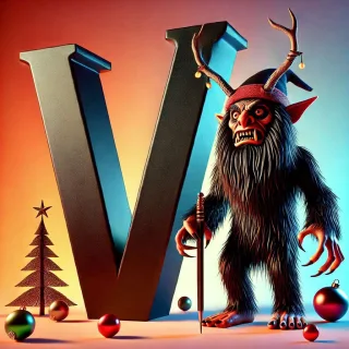 Krampus — litera V (wariant 2)