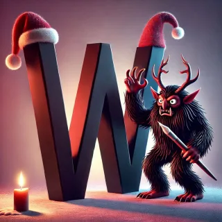 Krampus — litera W (wariant 2)