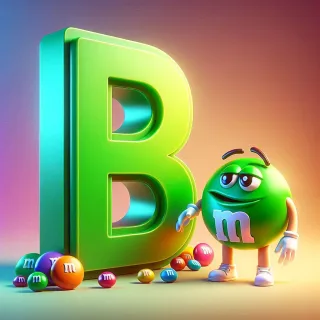 M&m — litera B (wariant 2)