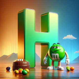 M&m — litera H (wariant 2)