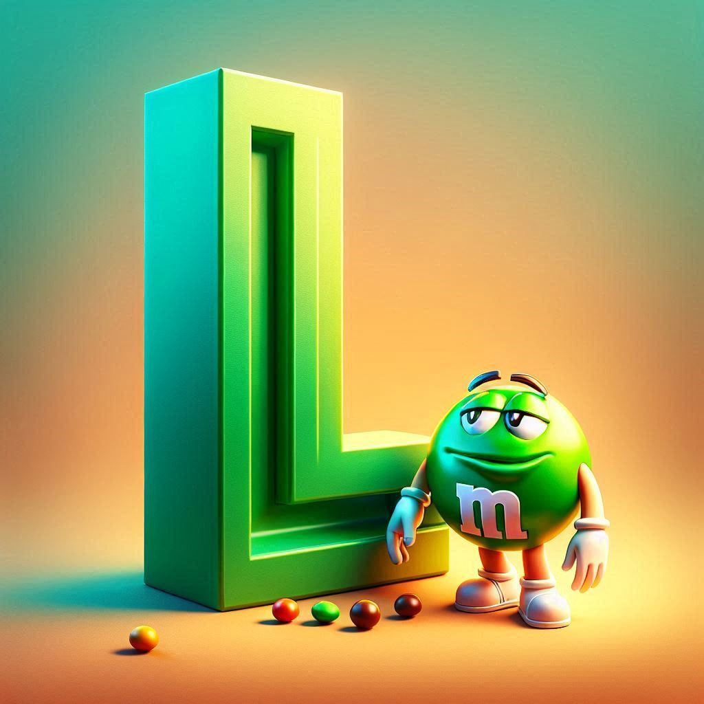 M&m — litera L (wariant 2)