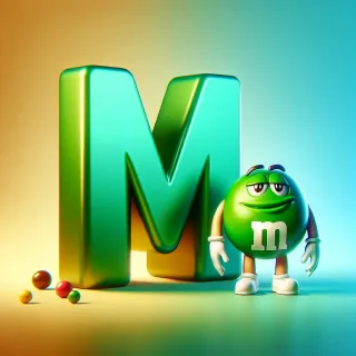 M&m — litera M (wariant 2)