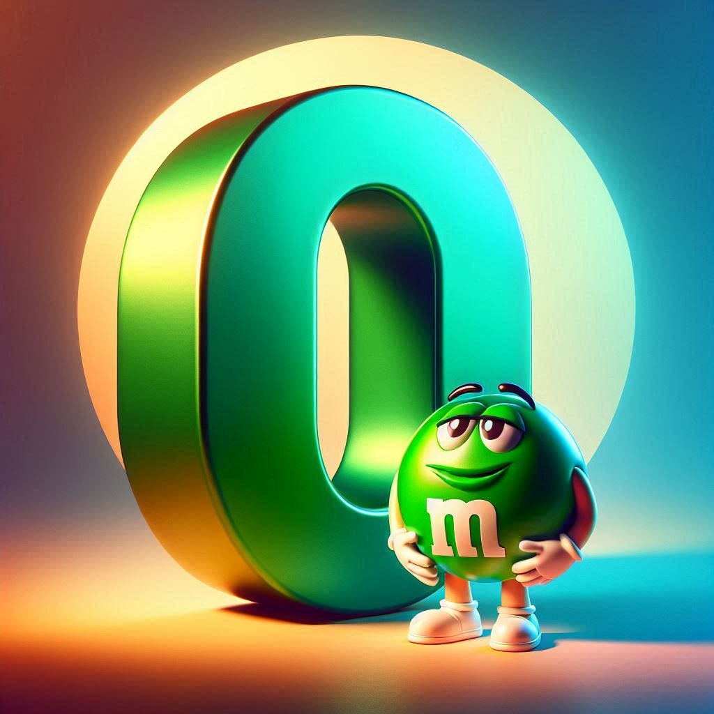 M&m — litera O (wariant 2)