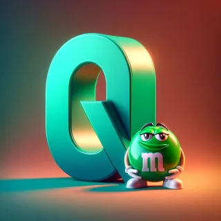 M&m — litera Q (wariant 2)