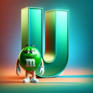 M&m — litera U (wariant 2)