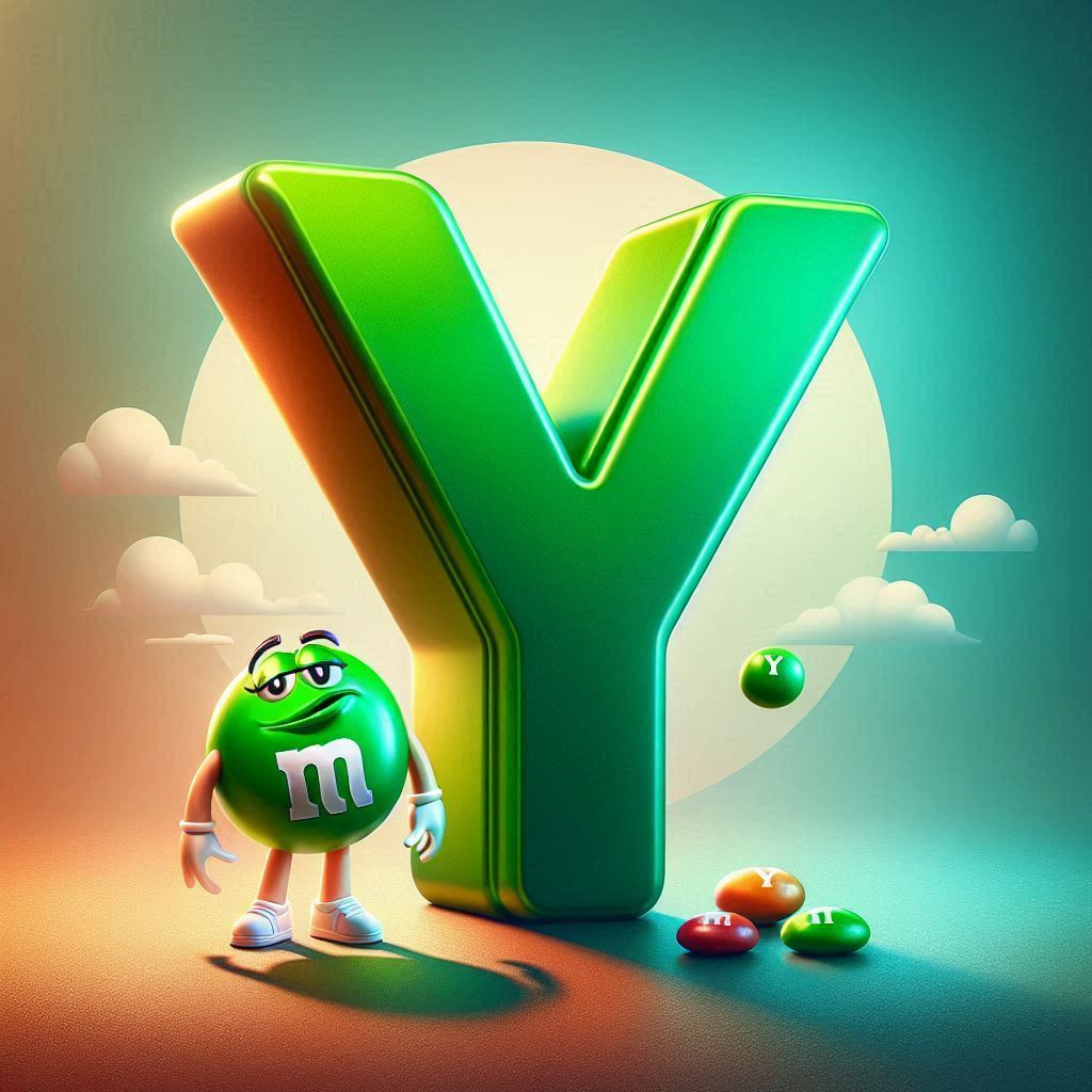 M&m — litera Y (wariant 2)