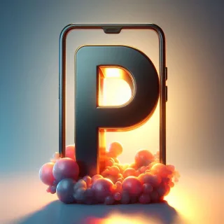 Mobile phone — litera P (wariant 2)