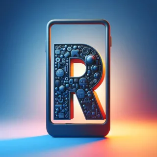 Mobile phone — litera R (wariant 2)