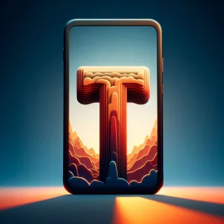 Mobile phone — litera T (wariant 2)