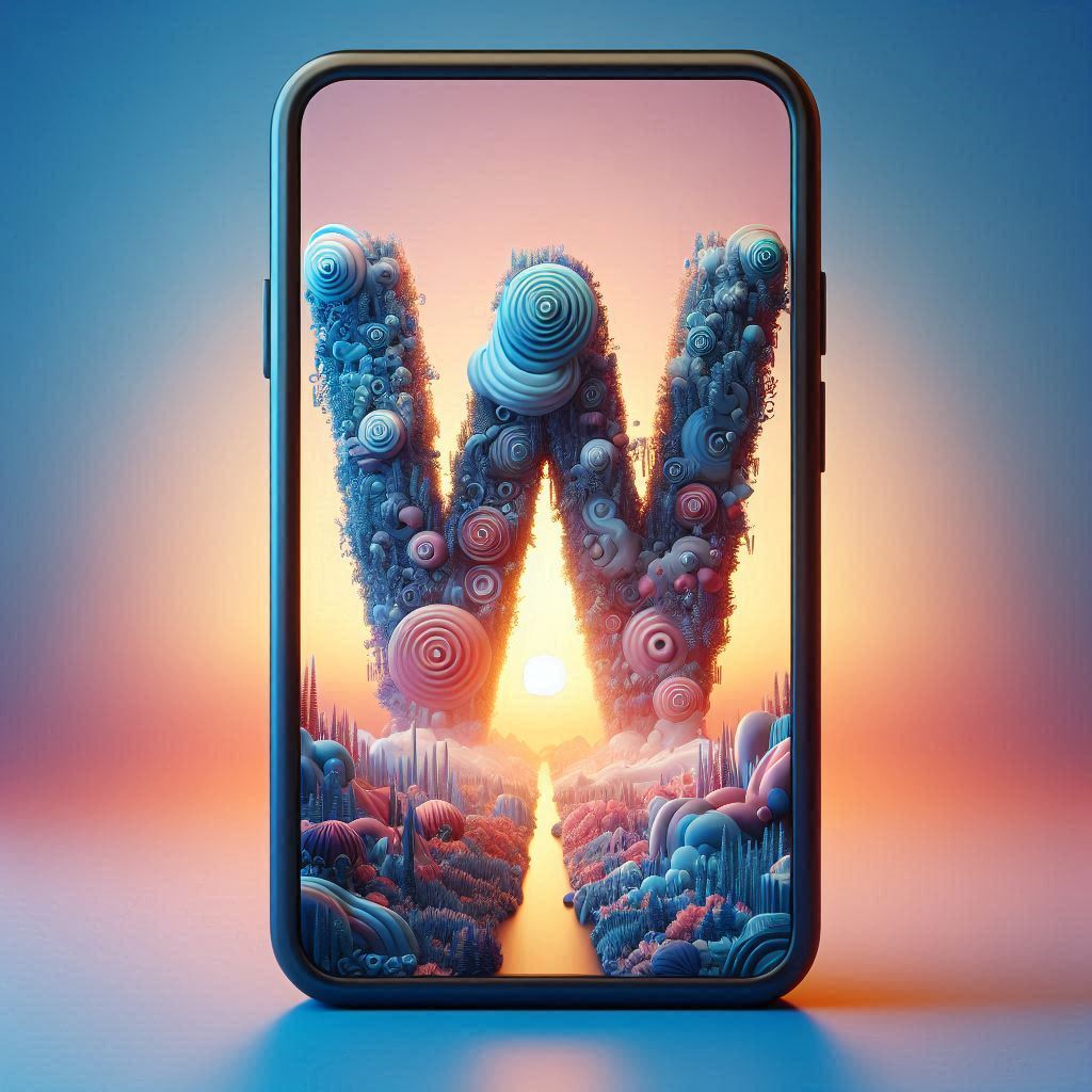 Mobile phone — litera W (wariant 2)