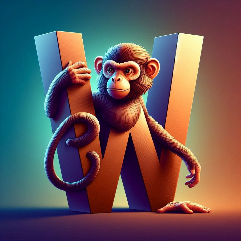 Monkey — litera W
