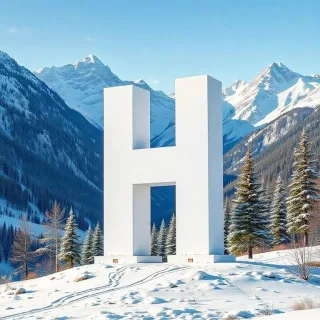 Mountains in winter — litera H
