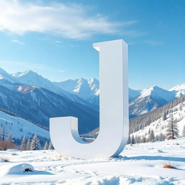 Mountains in winter — litera J
