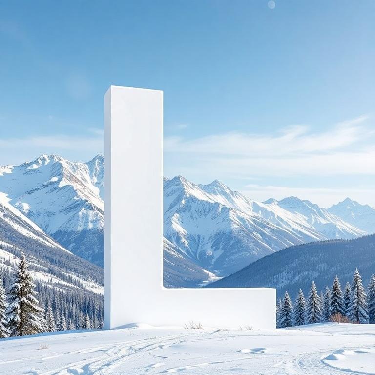 Mountains in winter — litera L