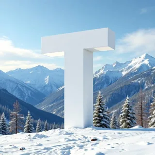Mountains in winter — litera T