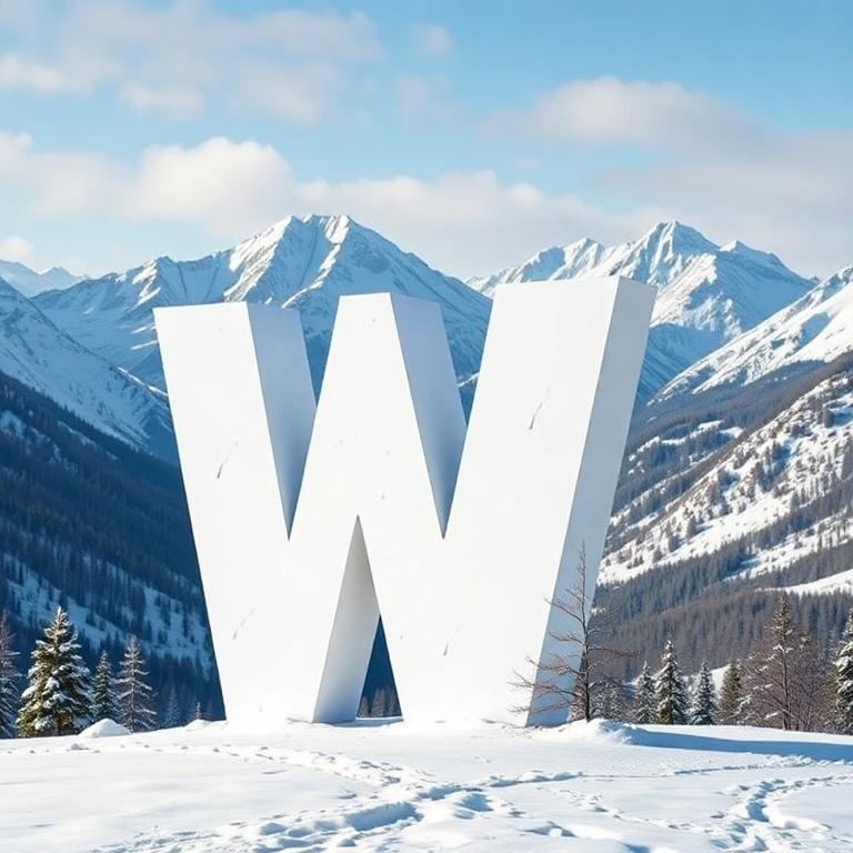 Mountains in winter — litera W