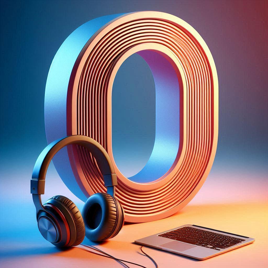 Music headphones — litera O (wariant 2)
