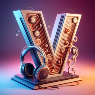 Music headphones — litera V (wariant 2)