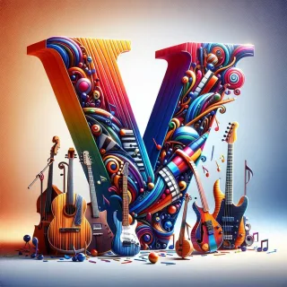 Musical instruments — litera V (wariant 2)