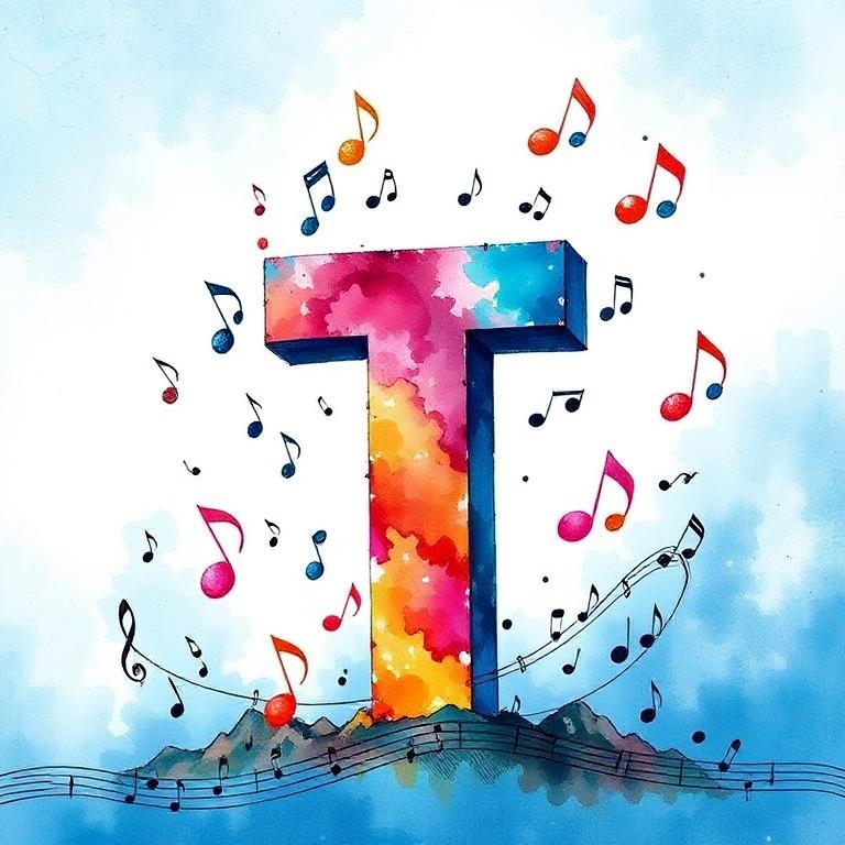 Musical notes 3 — litera T