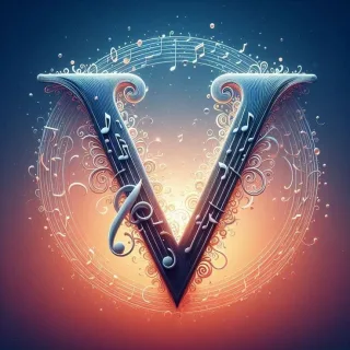 Musical notes — litera V