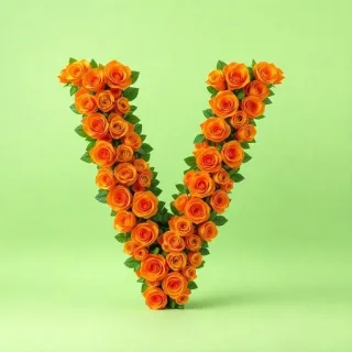 Orange roses — litera V