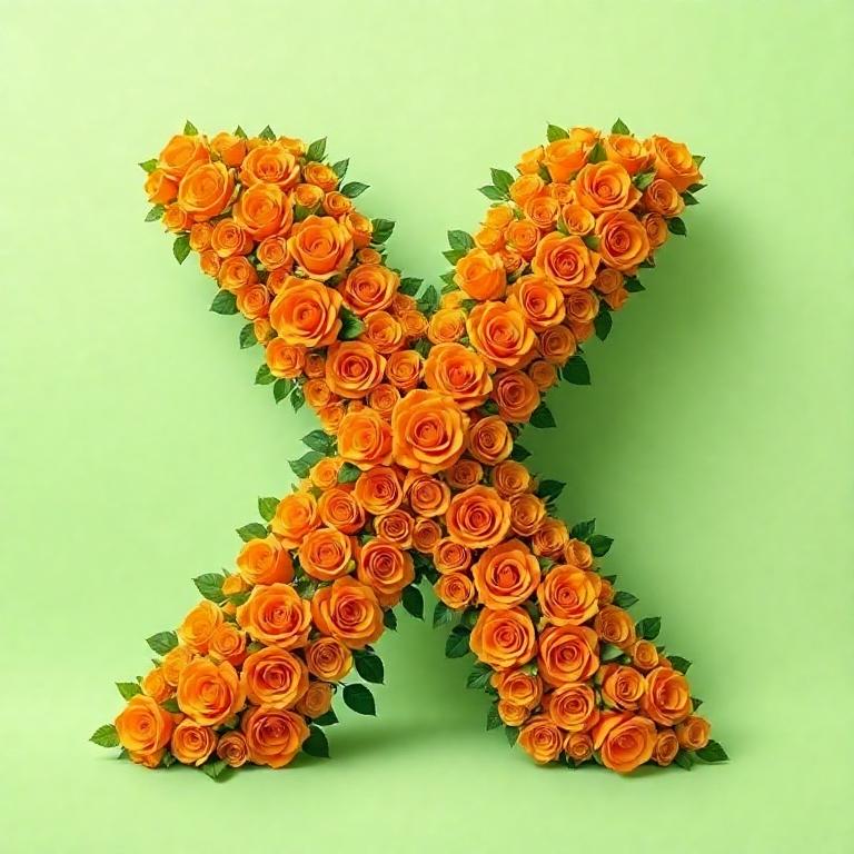 Orange roses — litera X