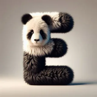 Panda bear 2 — litera E (wariant 2)
