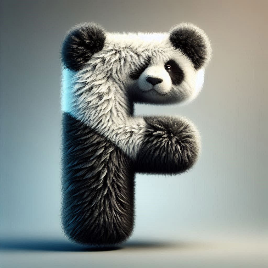 Panda bear 2 — litera F (wariant 2)