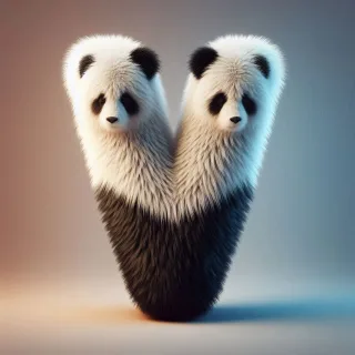 Panda bear 2 — litera V (wariant 2)