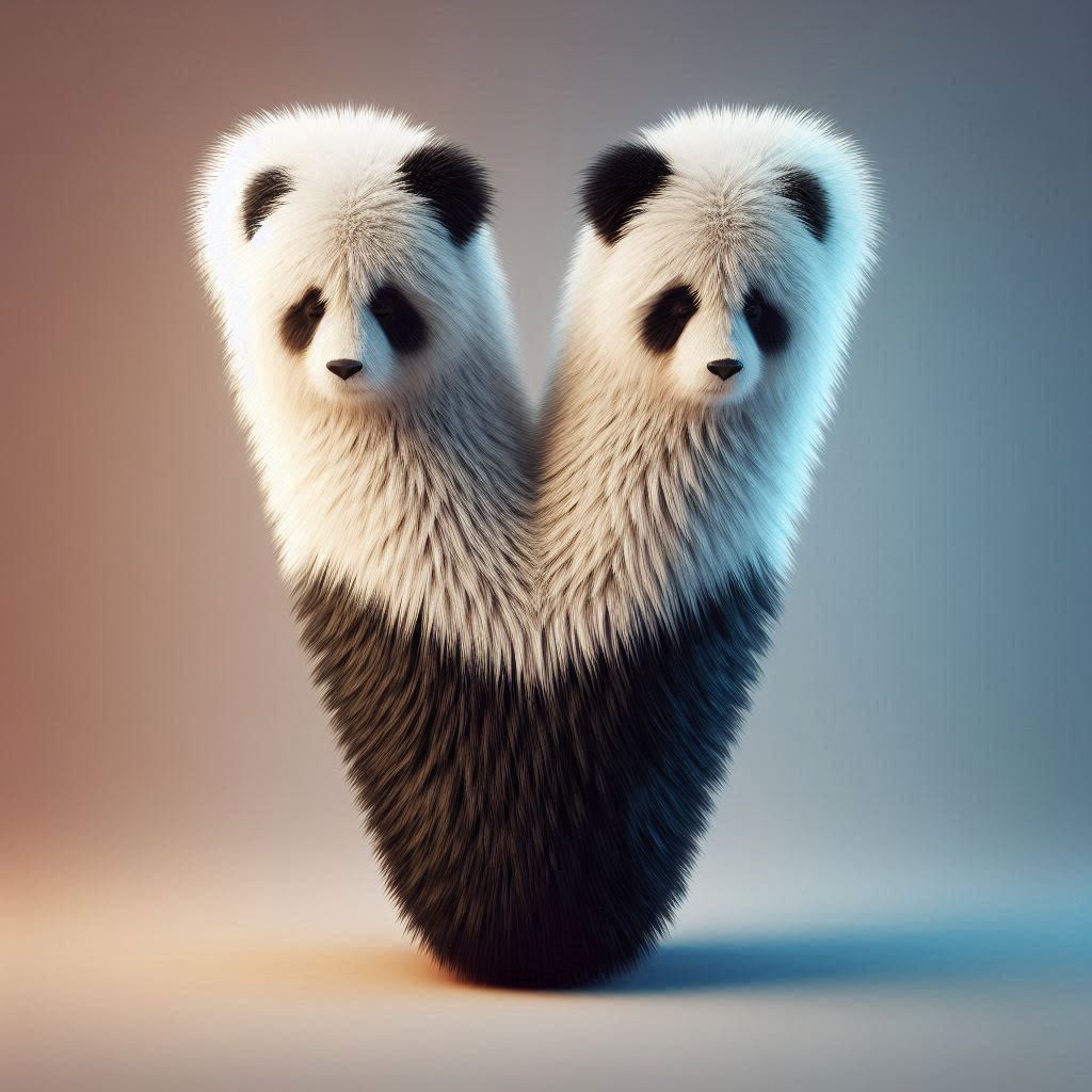 Panda bear 2 — litera V (wariant 2)