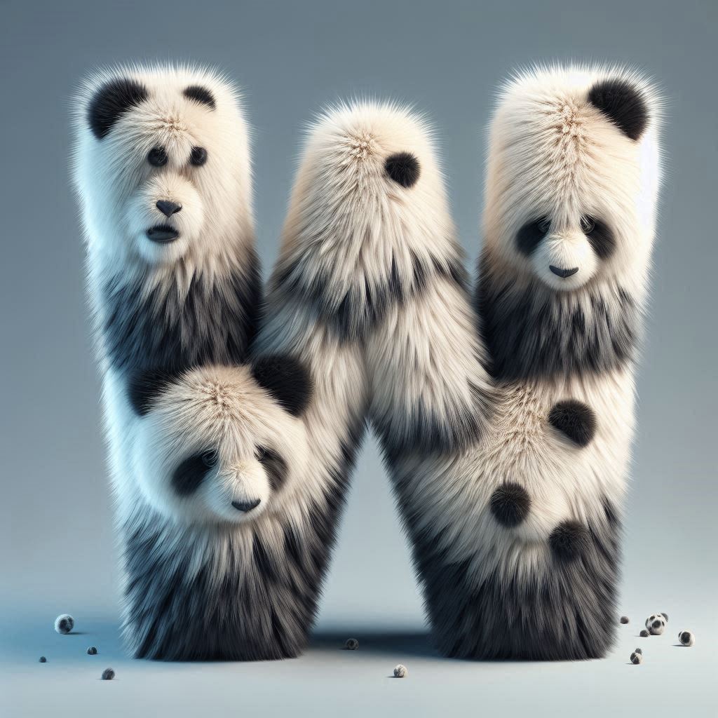 Panda bear 2 — litera W (wariant 2)