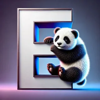 Panda bear — litera E