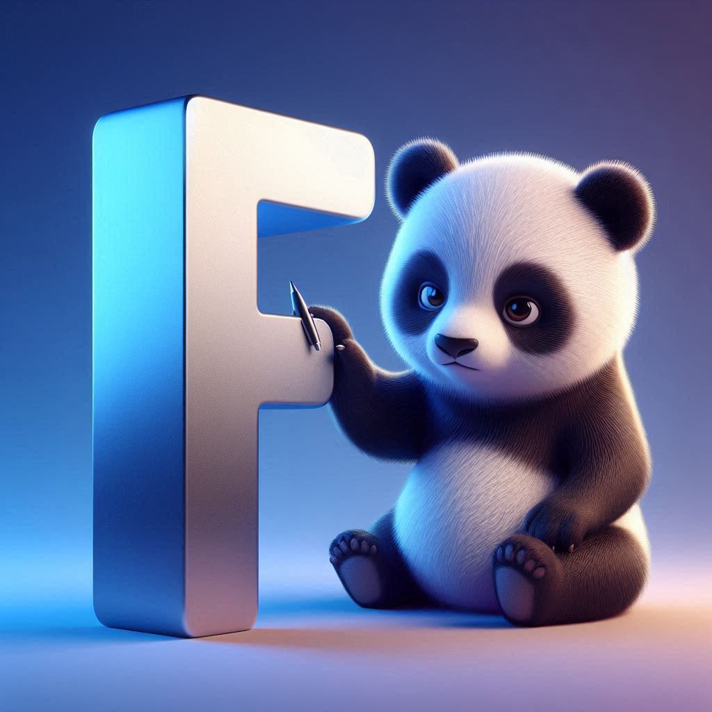 Panda bear — litera F