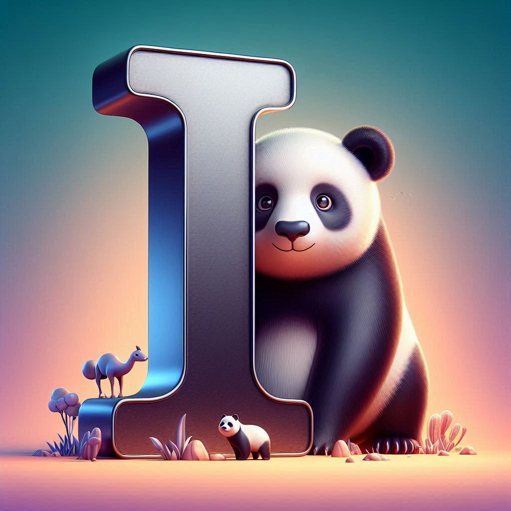 Panda bear — litera I
