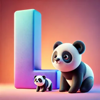 Panda bear — litera L