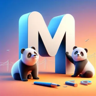Panda bear — litera M