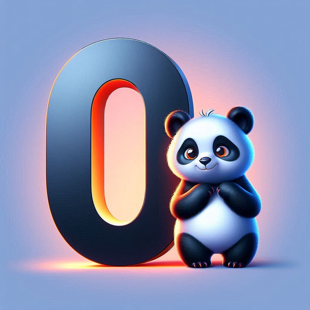 Panda bear — litera O