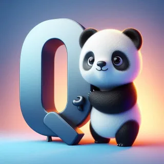 Panda bear — litera Q