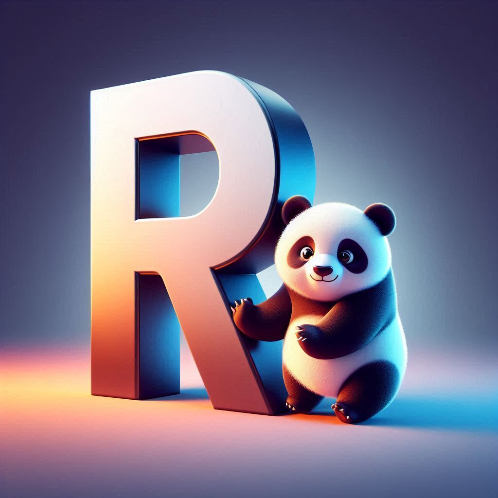 Panda bear — litera R