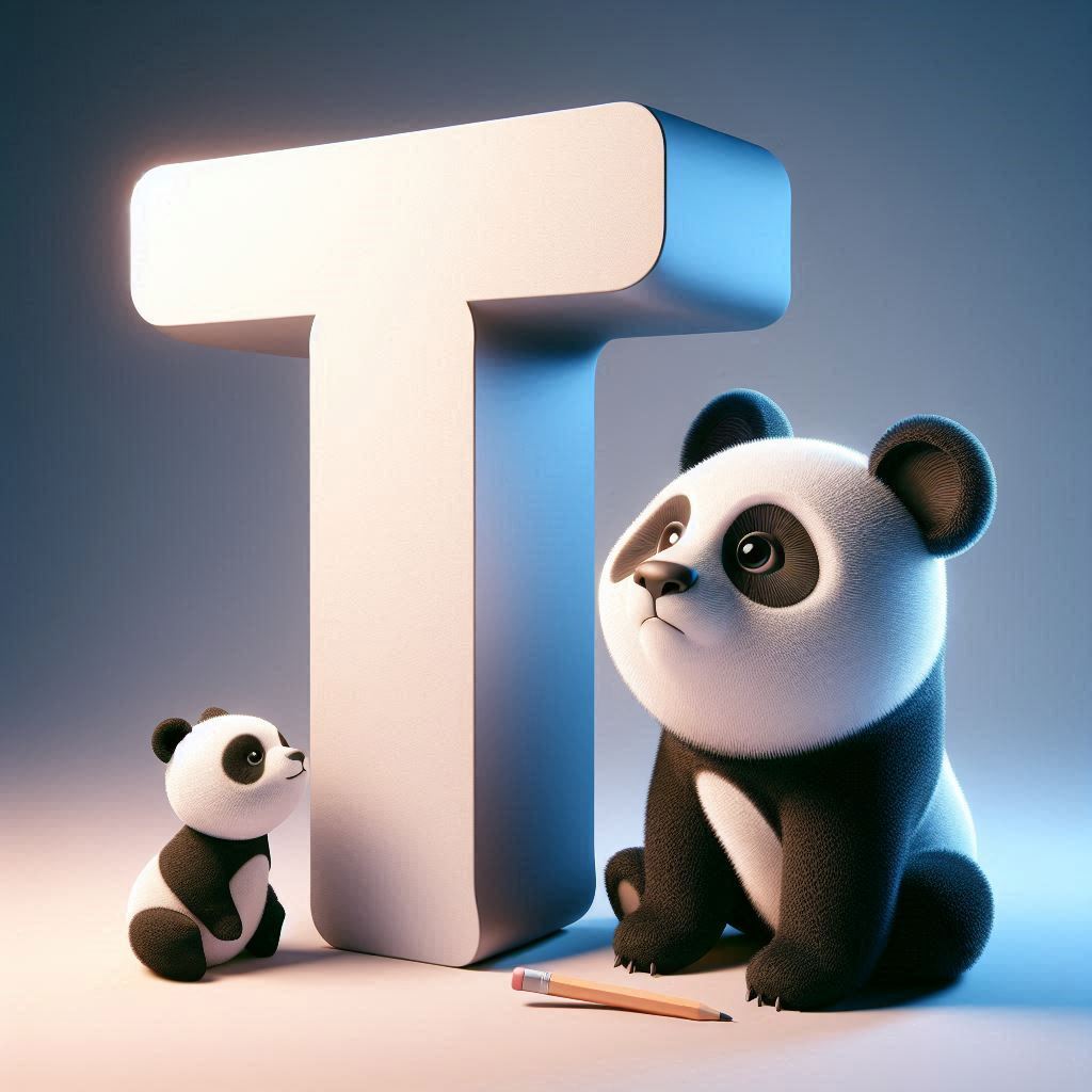 Panda bear — litera T