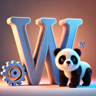 Panda bear — litera W