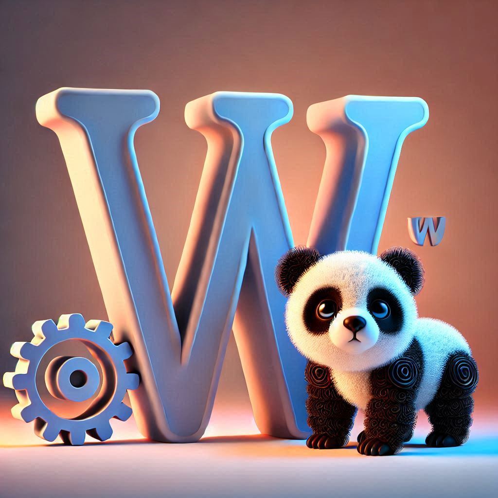 Panda bear — litera W