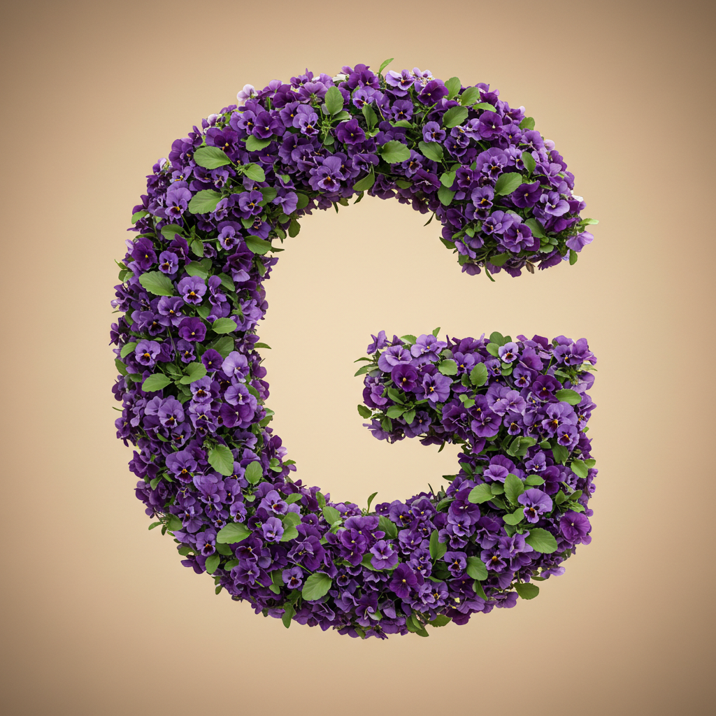 Pansies 3 — litera G (wariant 2)
